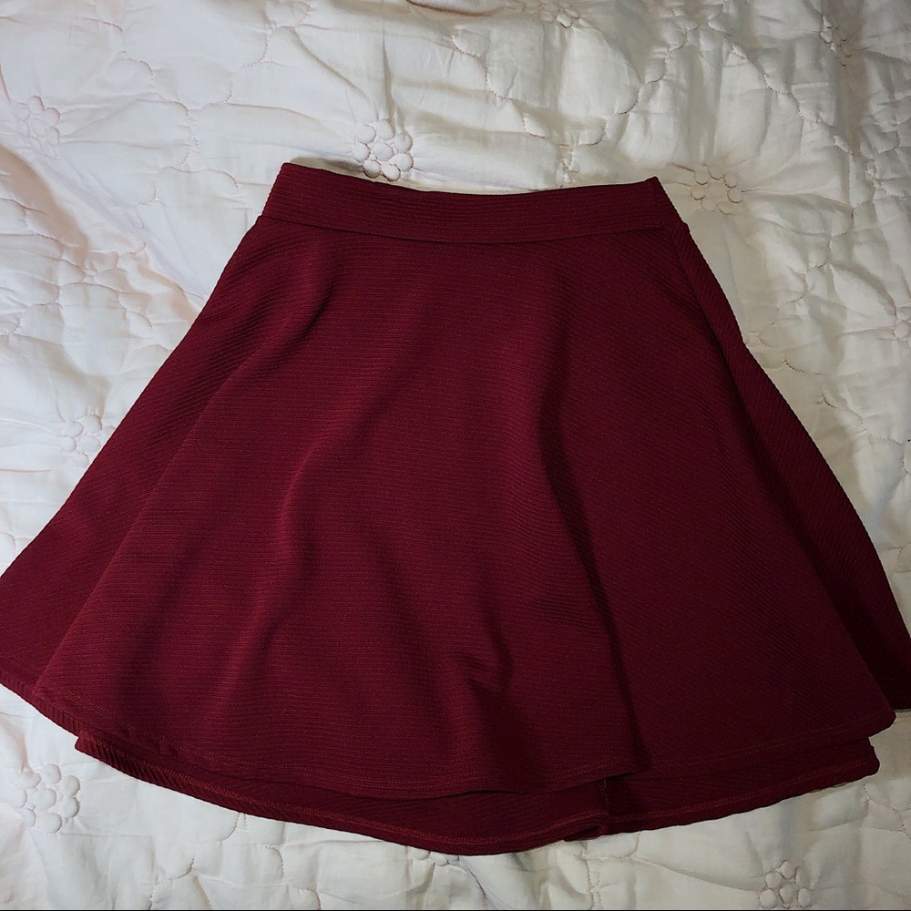 maroon skater skirt